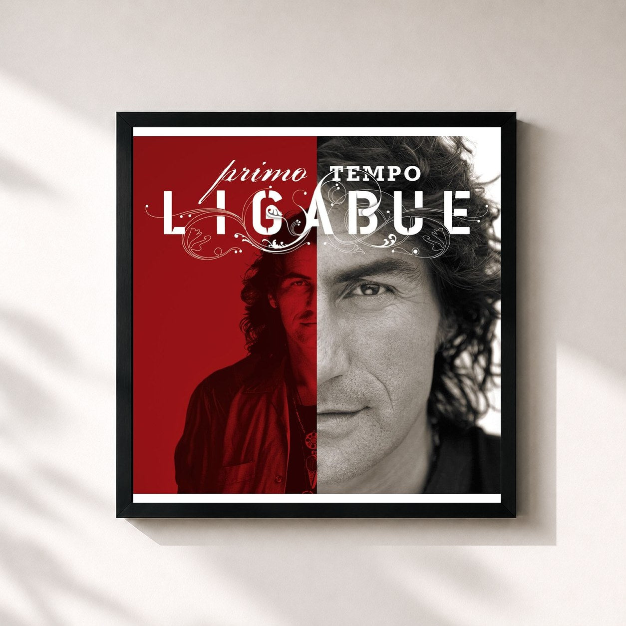 #noir Tableau carré de l'album Primo tempo de Ligabue, cadre noir 32x32 cm
