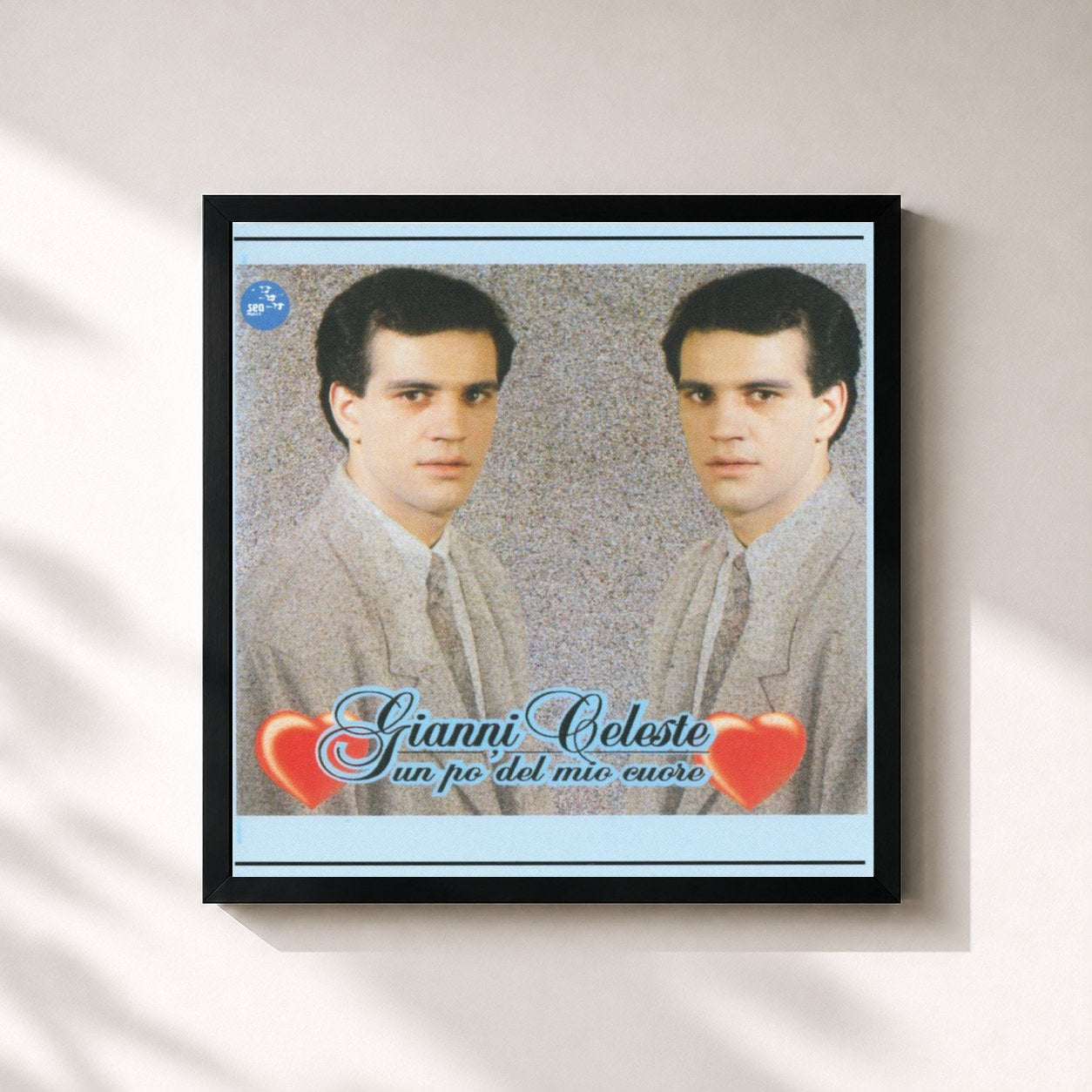 #noir Tableau carré de l'album Un po' del mio cuore de Gianni Celeste, cadre noir 32x32 cm