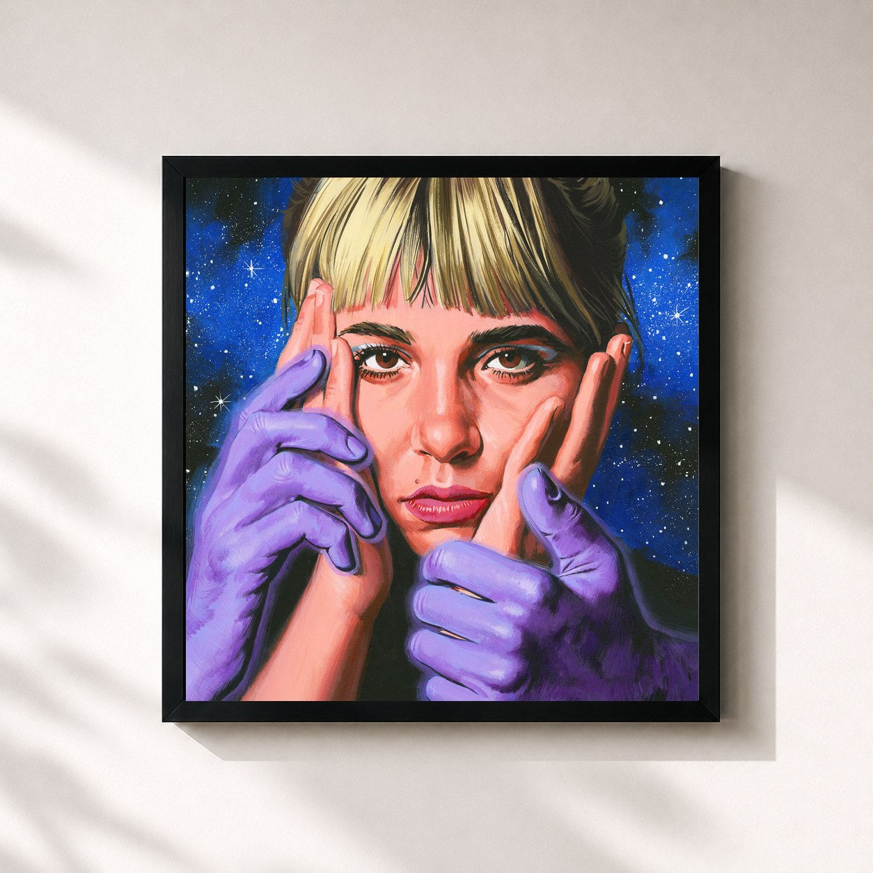 #noir Tableau carré de l'album Emotional Creature de Beach Bunny, cadre noir 32x32 cm