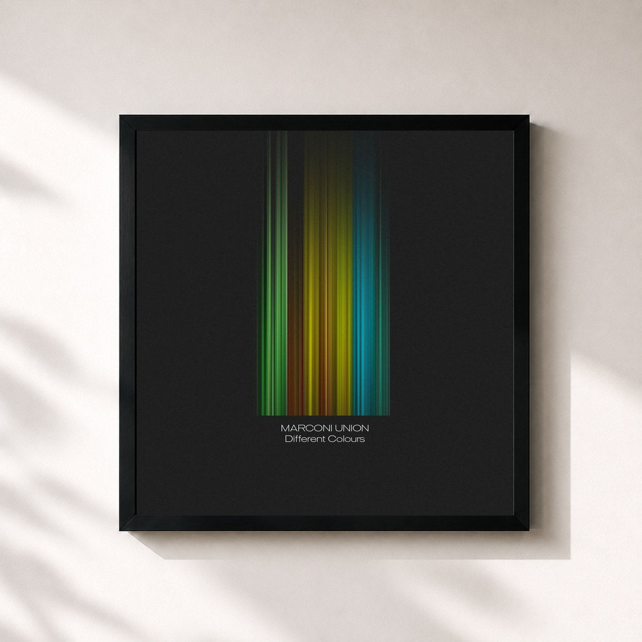 #noir Tableau carré de l'album Different Colours de Marconi Union, cadre noir 32x32 cm