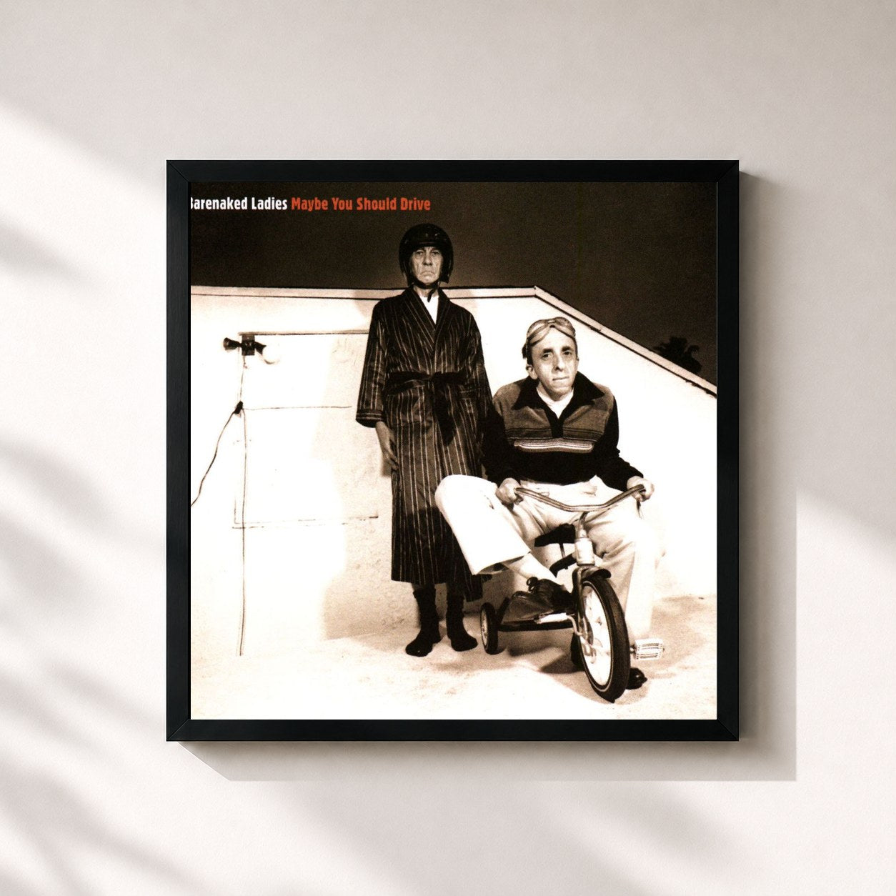 #noir Tableau carré de l'album Maybe You Should Drive de Barenaked Ladies, cadre noir 32x32 cm