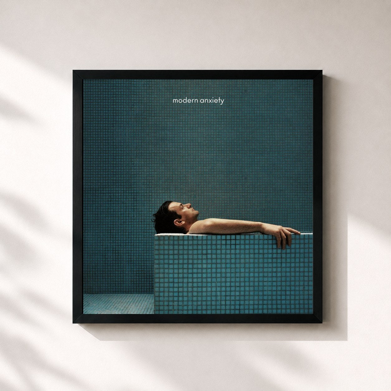 #noir Tableau carré de l'album modern anxiety de Josef Salvat, cadre noir 32x32 cm