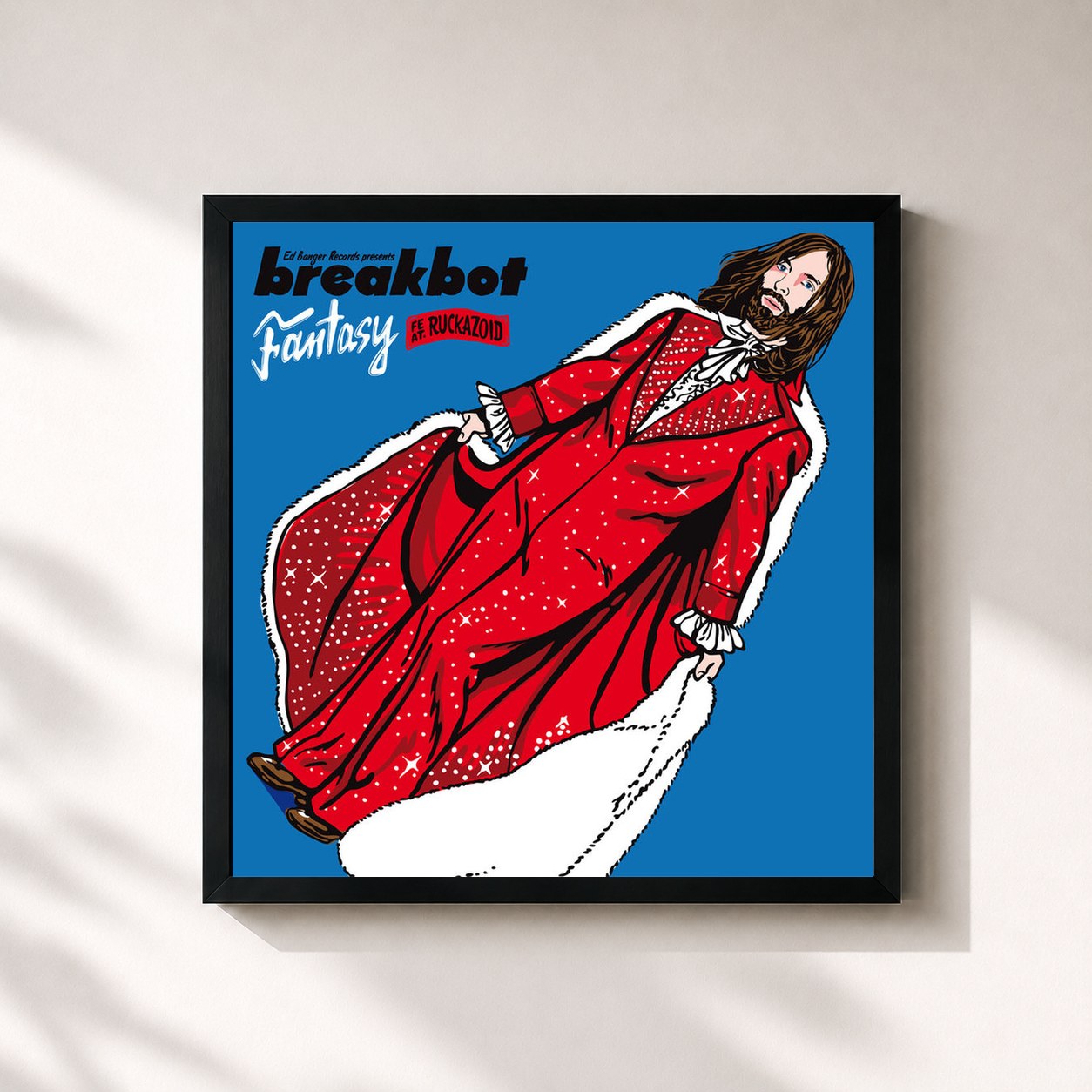 #noir Tableau carré de l'album Fantasy de Breakbot, cadre noir 32x32 cm