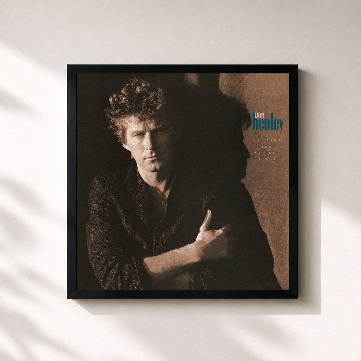 #noir Tableau carré de l'album Building The Perfect Beast (Remastered 2024) de Don Henley, cadre noir 32x32 cm