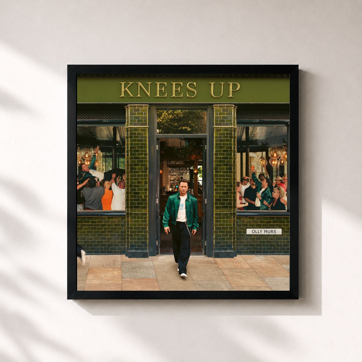 #noir Tableau carré de l'album Knees Up de Olly Murs, cadre noir 32x32 cm
