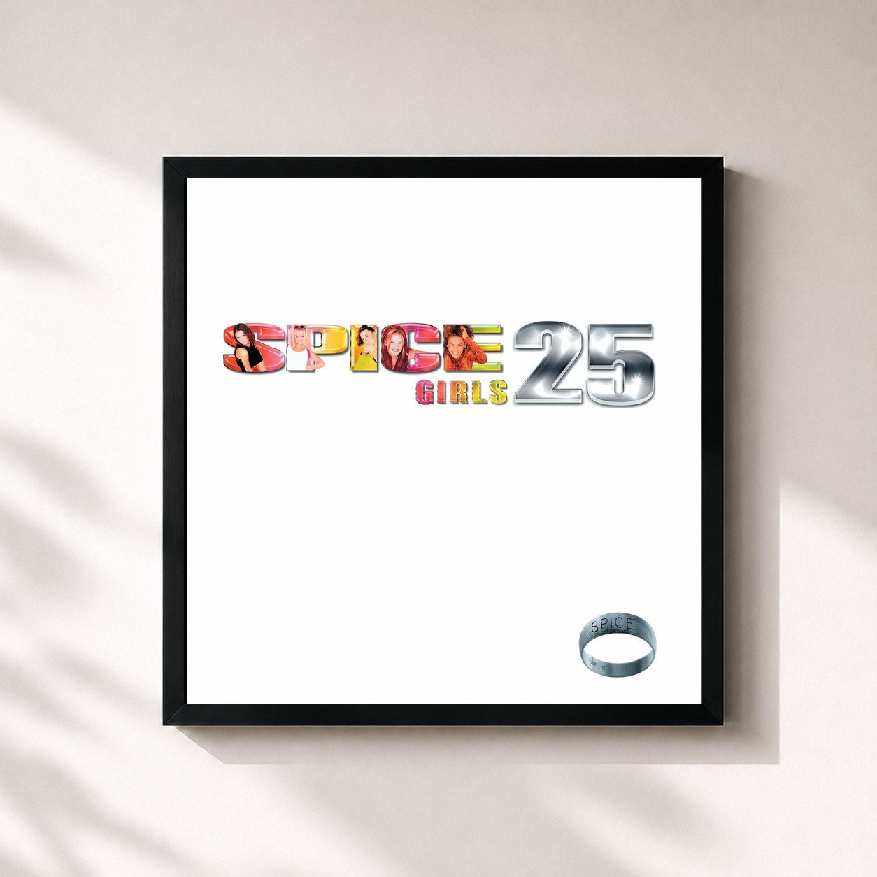 #noir Tableau carré de l'album Spice (25th Anniversary / Deluxe Edition) de Spice Girls, cadre noir 32x32 cm