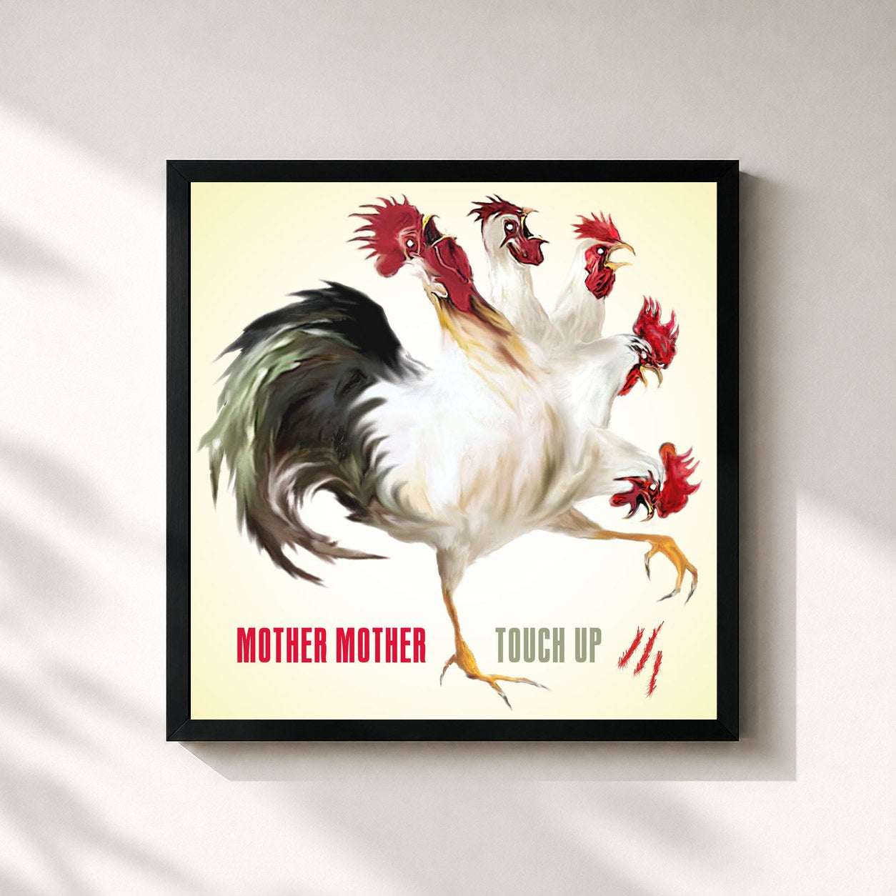 #noir Tableau carré de l'album Touch Up de Mother Mother, cadre noir 32x32 cm