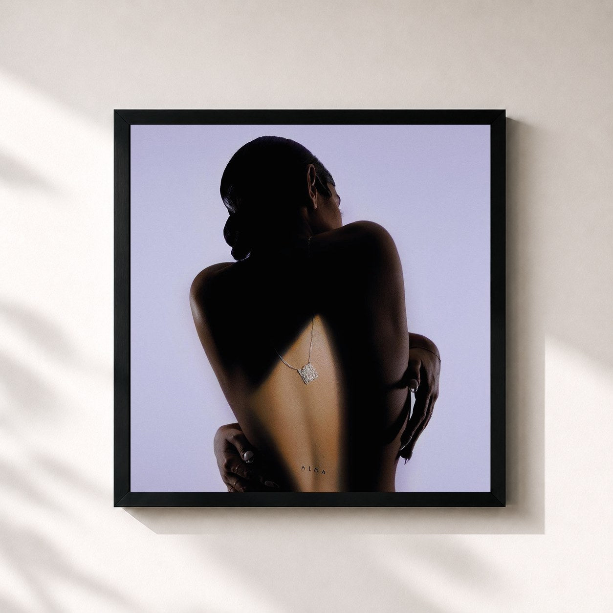 #noir Tableau carré de l'album Alma de Gaia, cadre noir 32x32 cm