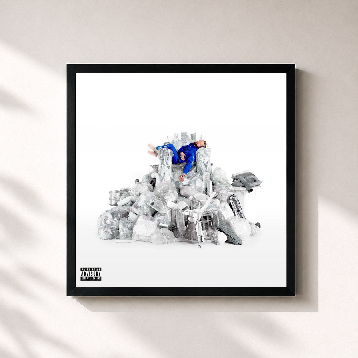 #noir Tableau carré de l'album GarbAge de Nitro, cadre noir 32x32 cm