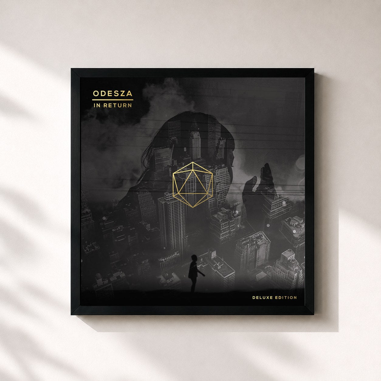 #noir Tableau carré de l'album In Return (Deluxe Edition) de ODESZA, cadre noir 32x32 cm