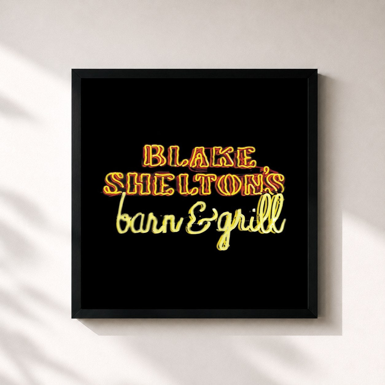 #noir Tableau carré de l'album Blake Shelton's Barn & Grill de Blake Shelton, cadre noir 32x32 cm