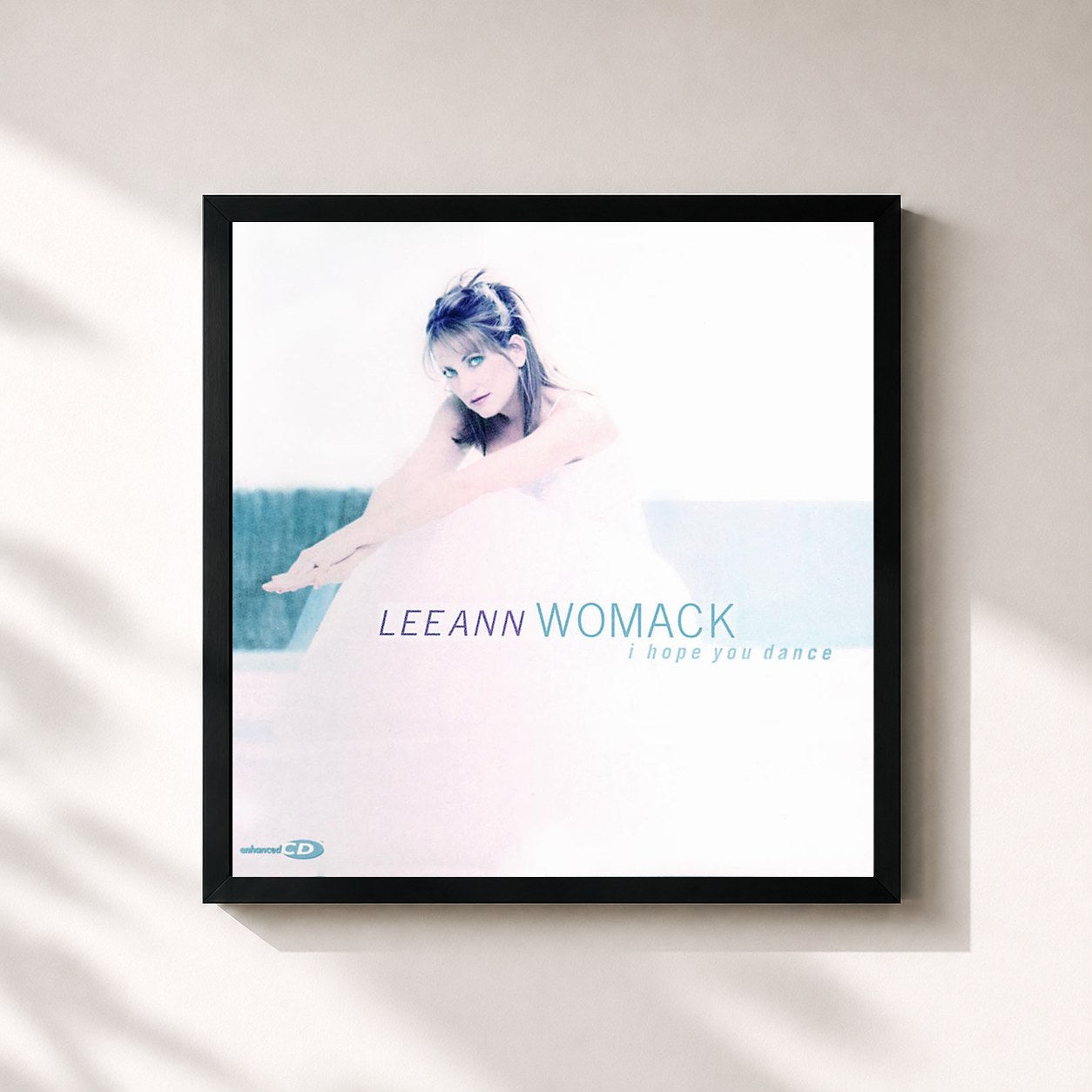 #noir Tableau carré de l'album I Hope You Dance de Lee Ann Womack, cadre noir 32x32 cm