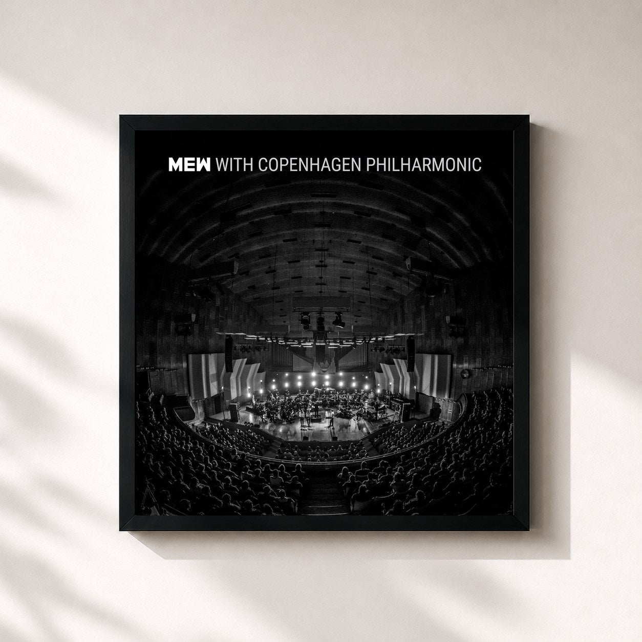 #noir Tableau carré de l'album Mew with Copenhagen Philharmonic de Mew, cadre noir 32x32 cm