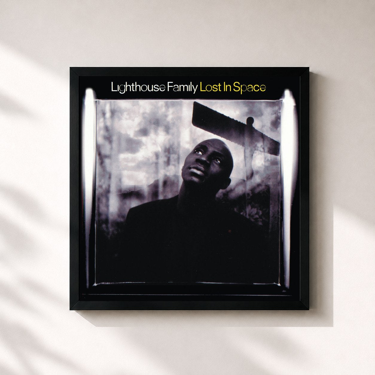 #noir Tableau carré de l'album Lost In Space de Lighthouse Family, cadre noir 32x32 cm
