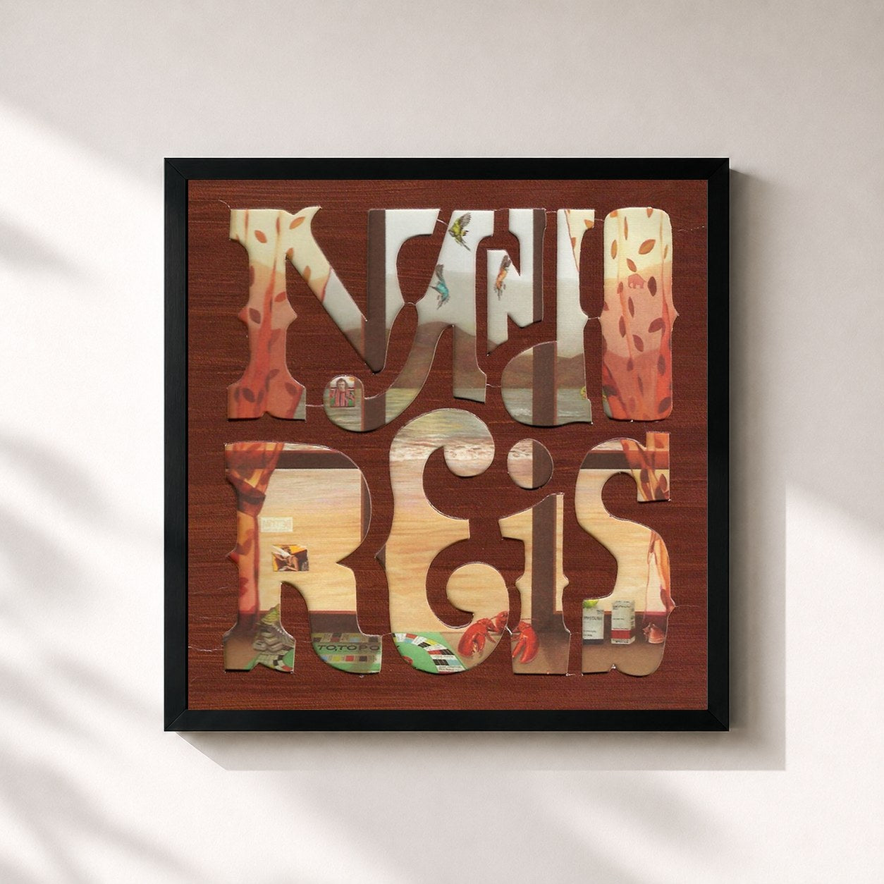 #noir Tableau carré de l'album Sei de Nando Reis, cadre noir 32x32 cm