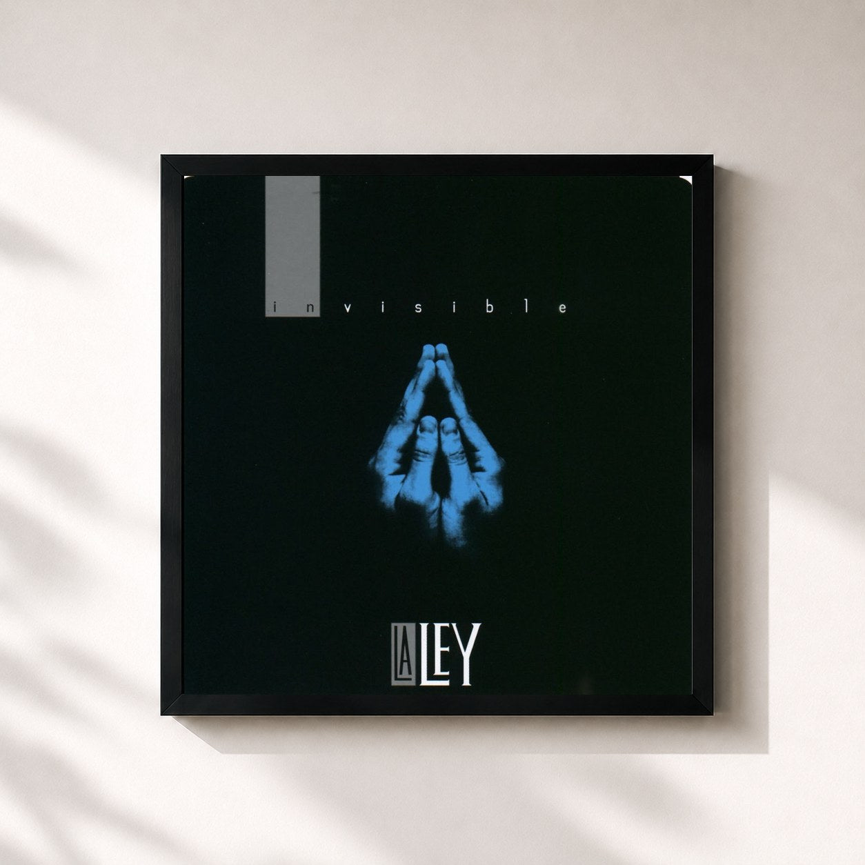 #noir Tableau carré de l'album Invisible de La Ley, cadre noir 32x32 cm