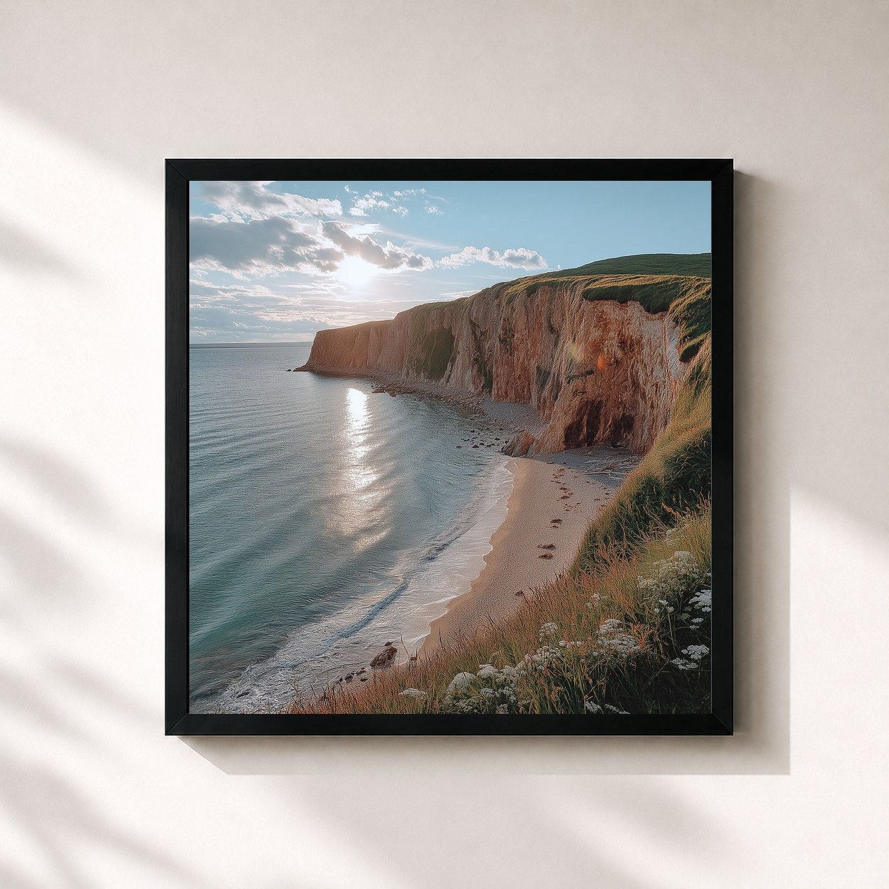 #noir Tableau carré de l'album summer's end de LÉON, cadre noir 32x32 cm