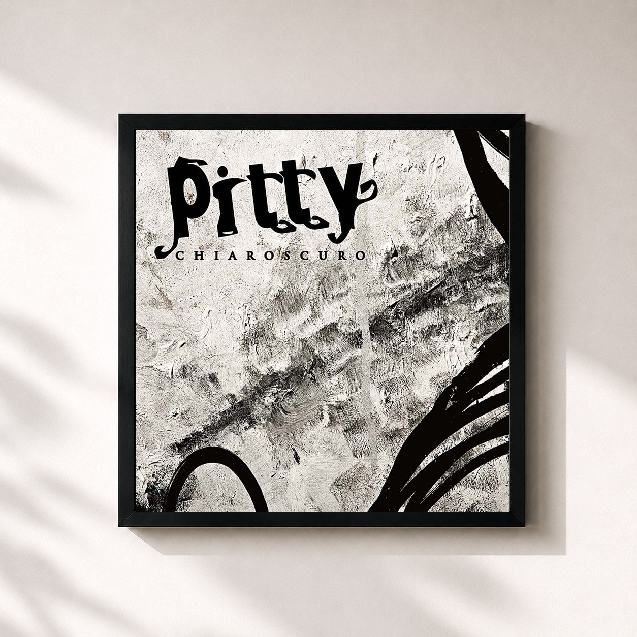 #noir Tableau carré de l'album Chiaroscuro de Pitty, cadre noir 32x32 cm