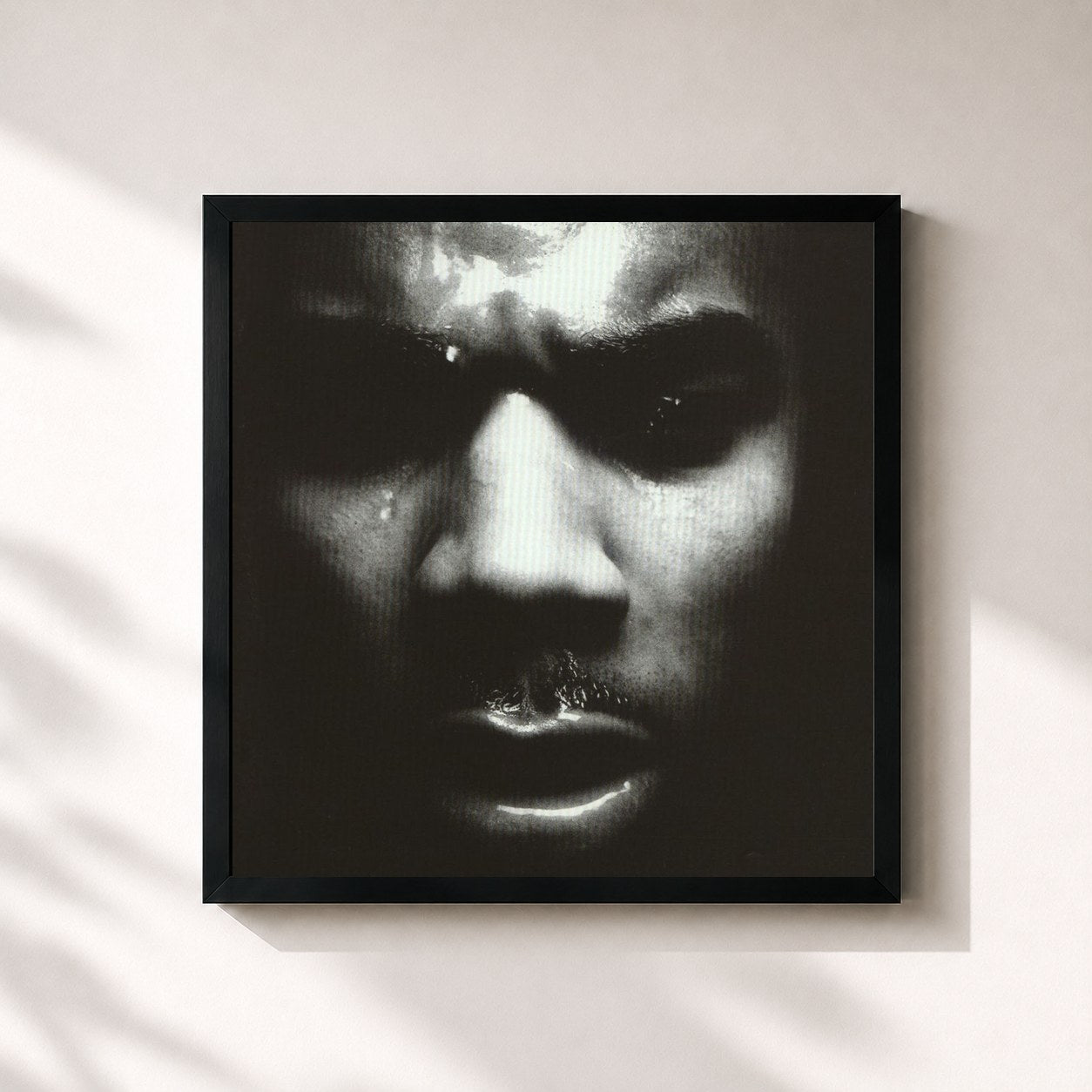 #noir Tableau carré de l'album Sexe, Violence, Rap Et Flooze de Busta Flex, cadre noir 32x32 cm