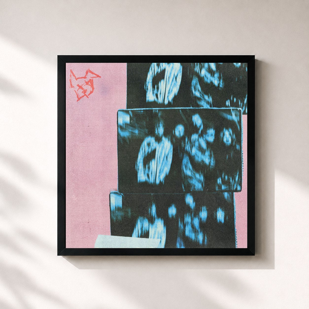 #noir Tableau carré de l'album Stray Dogs de Nothing But Thieves, cadre noir 32x32 cm