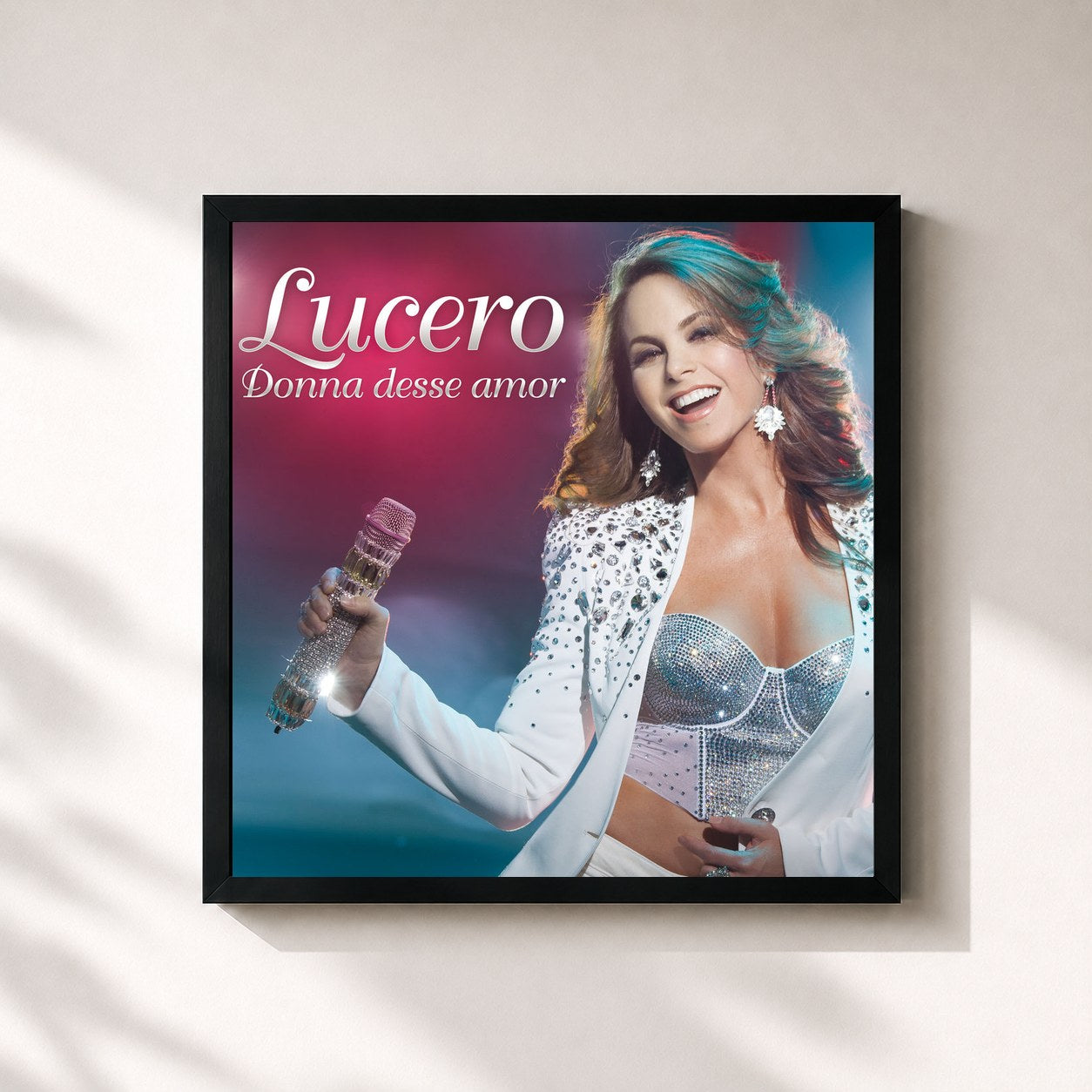 #noir Tableau carré de l'album Dona Desse Amor de Lucero, cadre noir 32x32 cm