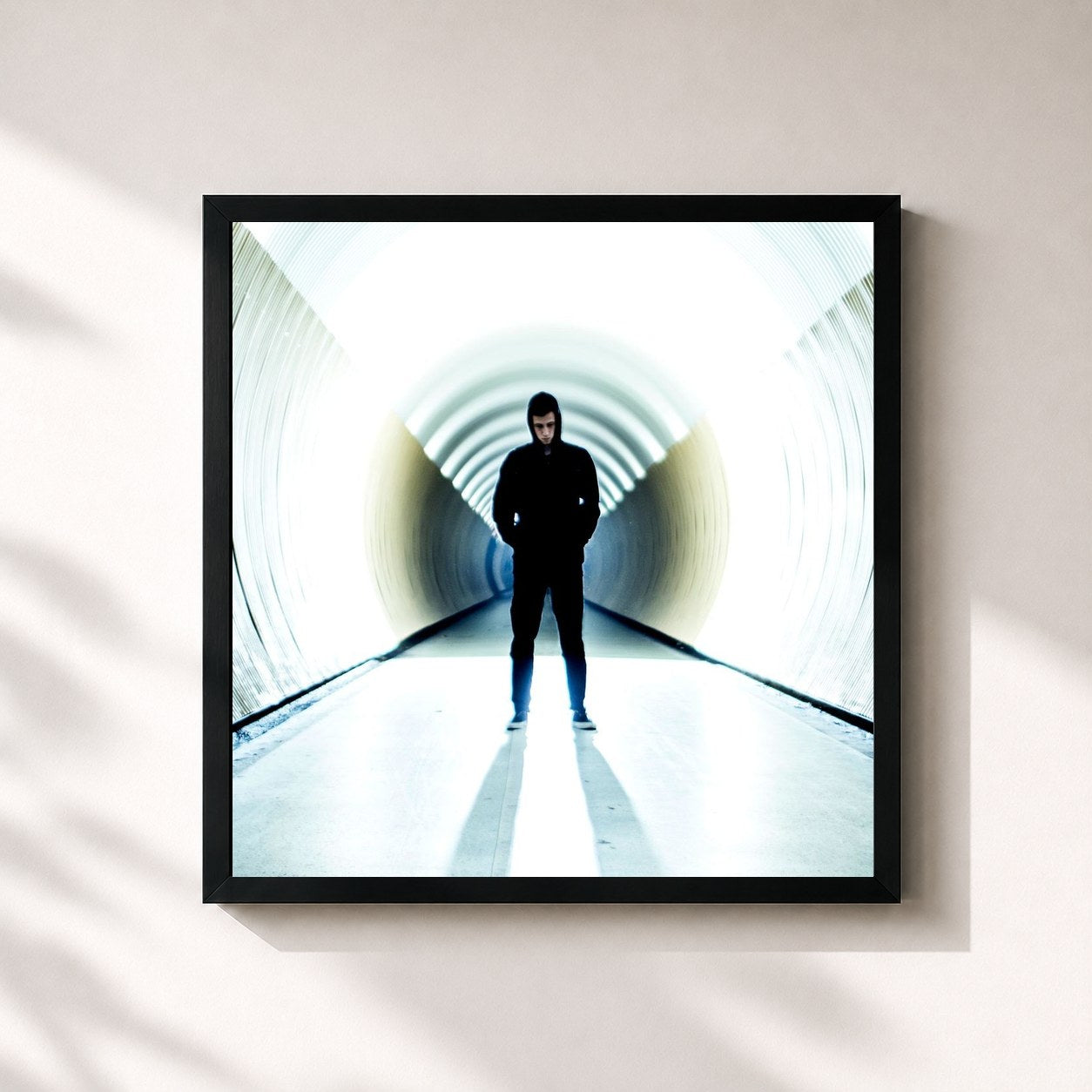 #noir Tableau carré de l'album Faded (Remixes) de Alan Walker, cadre noir 32x32 cm