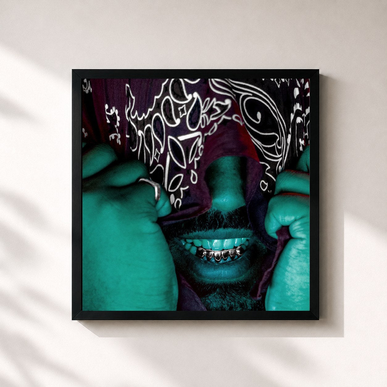 #noir Tableau carré de l'album Geist de OG Keemo, cadre noir 32x32 cm