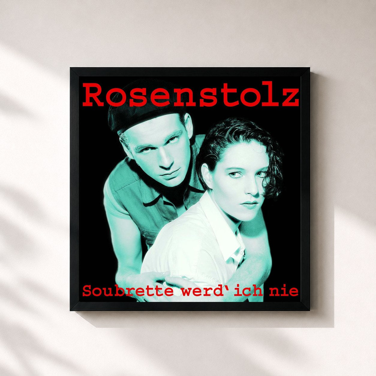 #noir Tableau carré de l'album Soubrette werd' ich nie de Rosenstolz, cadre noir 32x32 cm