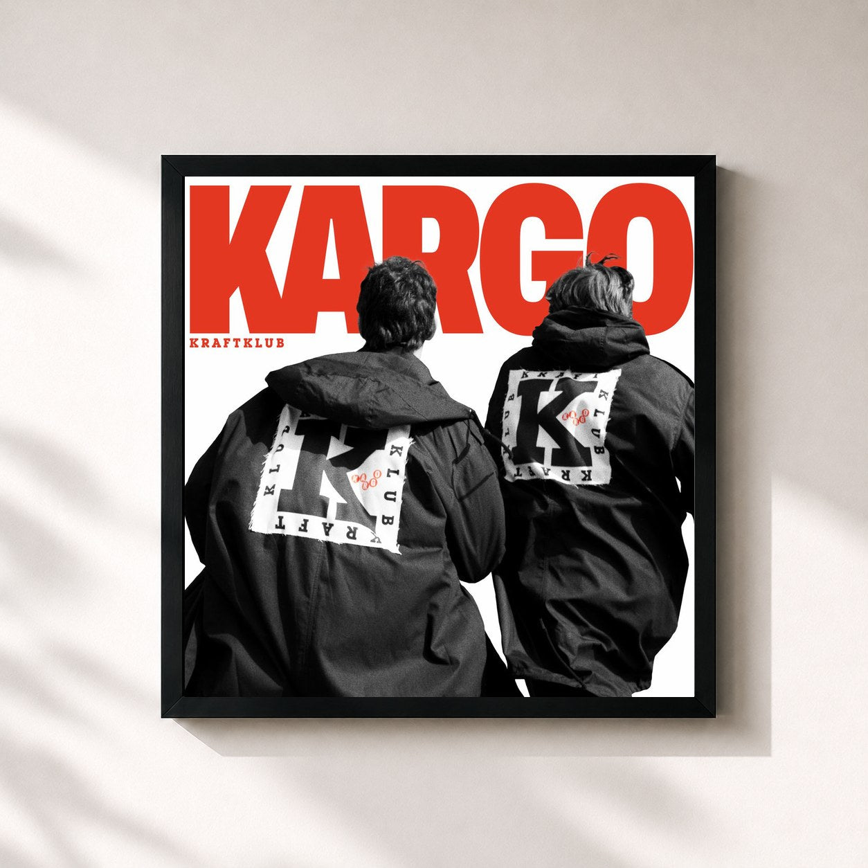 #noir Tableau carré de l'album KARGO de Kraftklub, cadre noir 32x32 cm