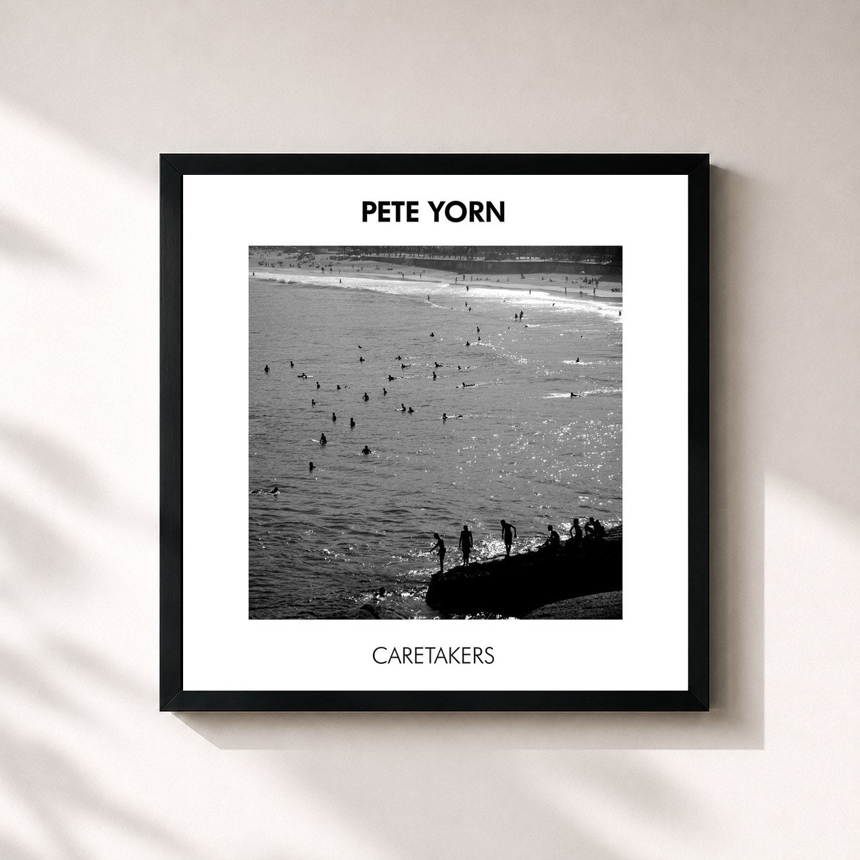#noir Tableau carré de l'album Caretakers de Pete Yorn, cadre noir 32x32 cm