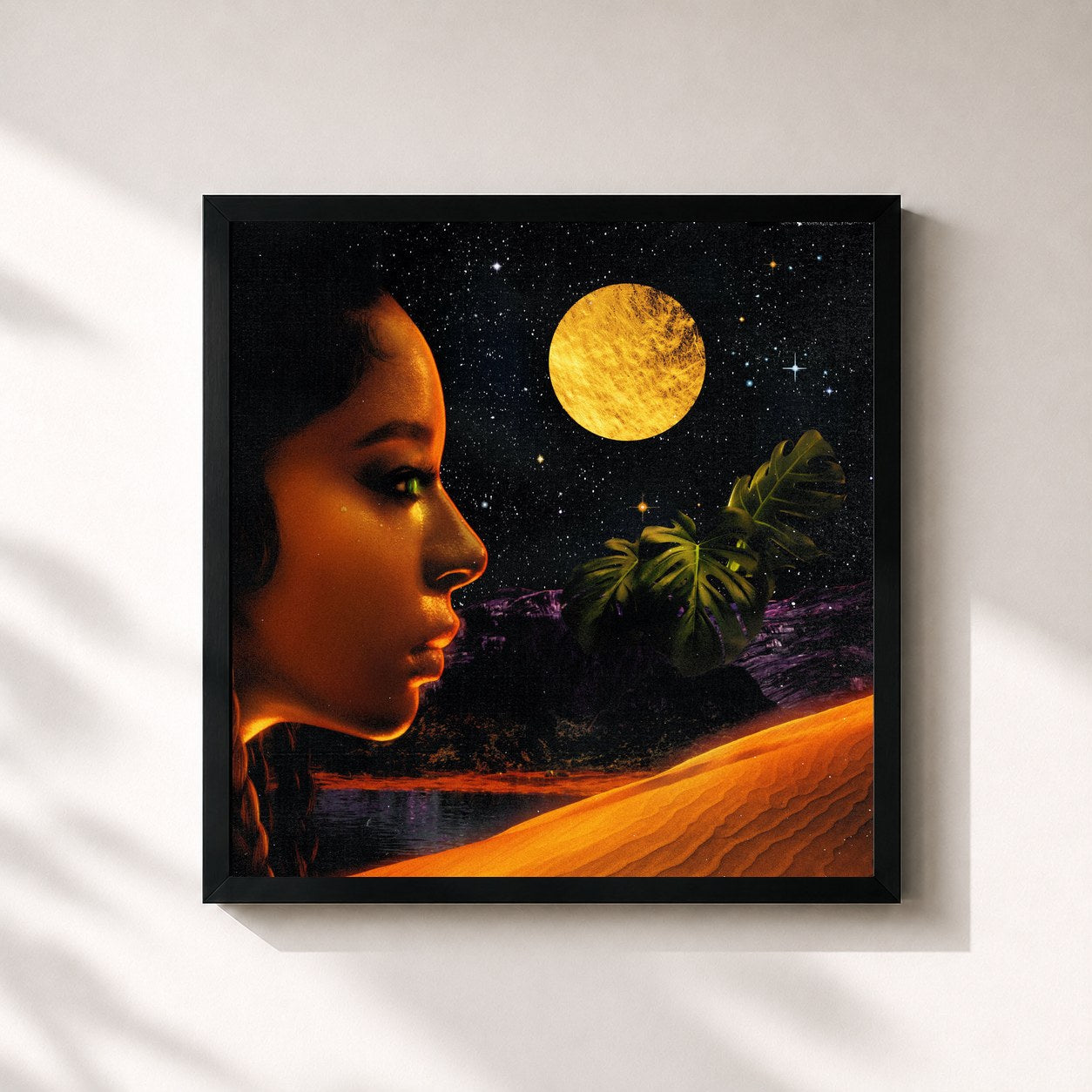 #noir Tableau carré de l'album JAGUAR de Victoria Monét, cadre noir 32x32 cm
