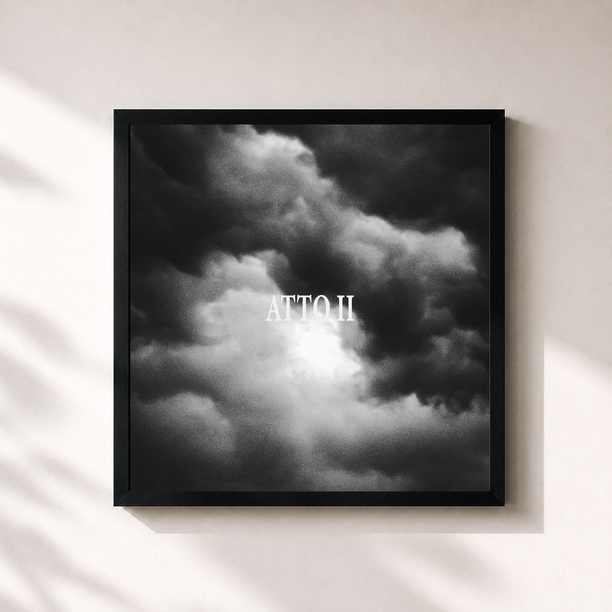 #noir Tableau carré de l'album DIO LO SA - ATTO II de Geolier, cadre noir 32x32 cm