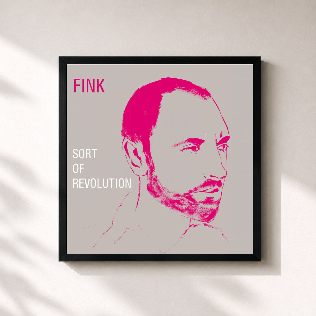 #noir Tableau carré de l'album Sort of Revolution de Fink, cadre noir 32x32 cm