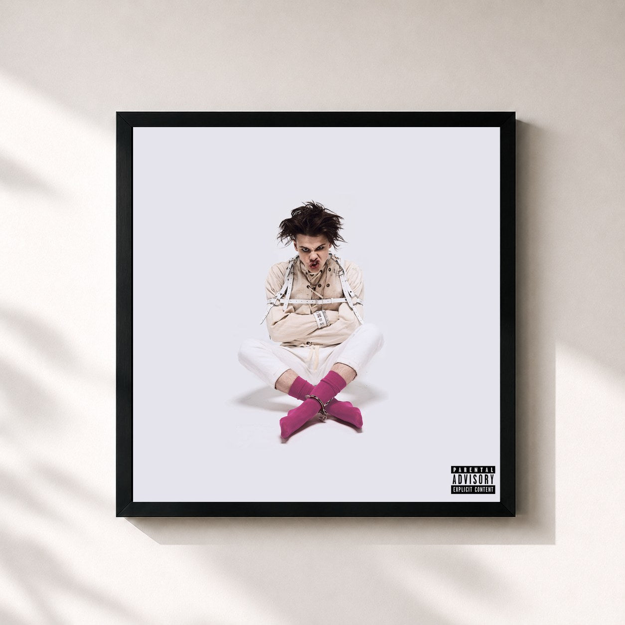 #noir Tableau carré de l'album 21st Century Liability de YUNGBLUD, cadre noir 32x32 cm