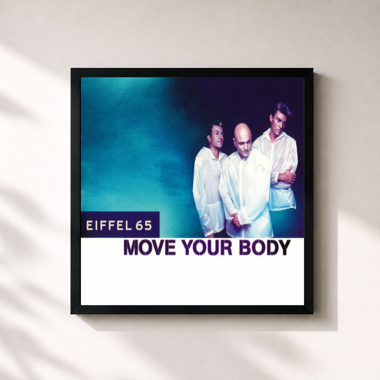 #noir Tableau carré de l'album Move Your Body de Eiffel 65, cadre noir 32x32 cm