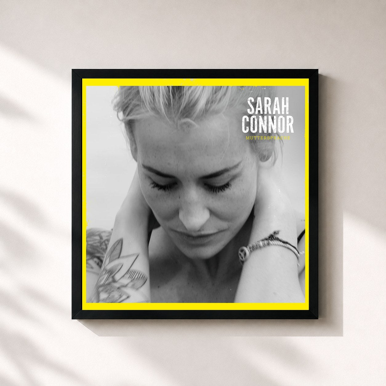 #noir Tableau carré de l'album Muttersprache (Deluxe Version) de Sarah Connor, cadre noir 32x32 cm