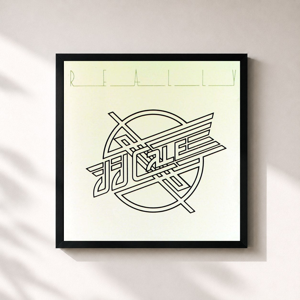 #noir Tableau carré de l'album Really de J.J. Cale, cadre noir 32x32 cm