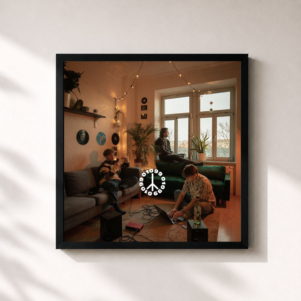 #noir Tableau carré de l'album Altbau de 01099, cadre noir 32x32 cm