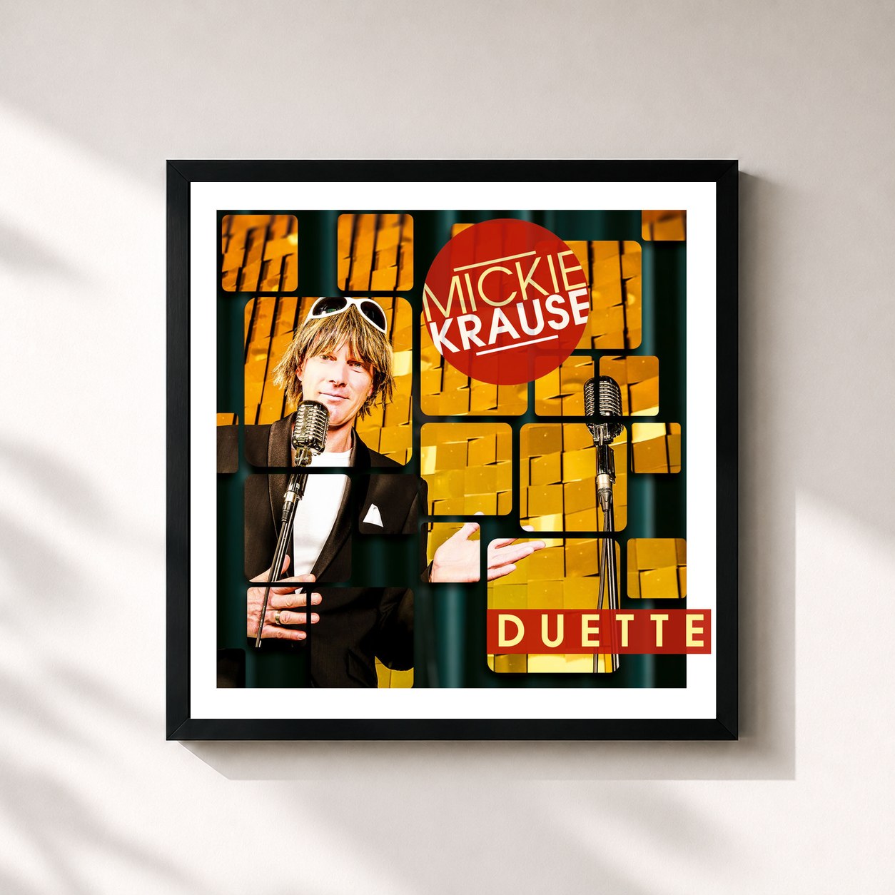 #noir Tableau carré de l'album Mickie Krause Duette de Mickie Krause, cadre noir 32x32 cm