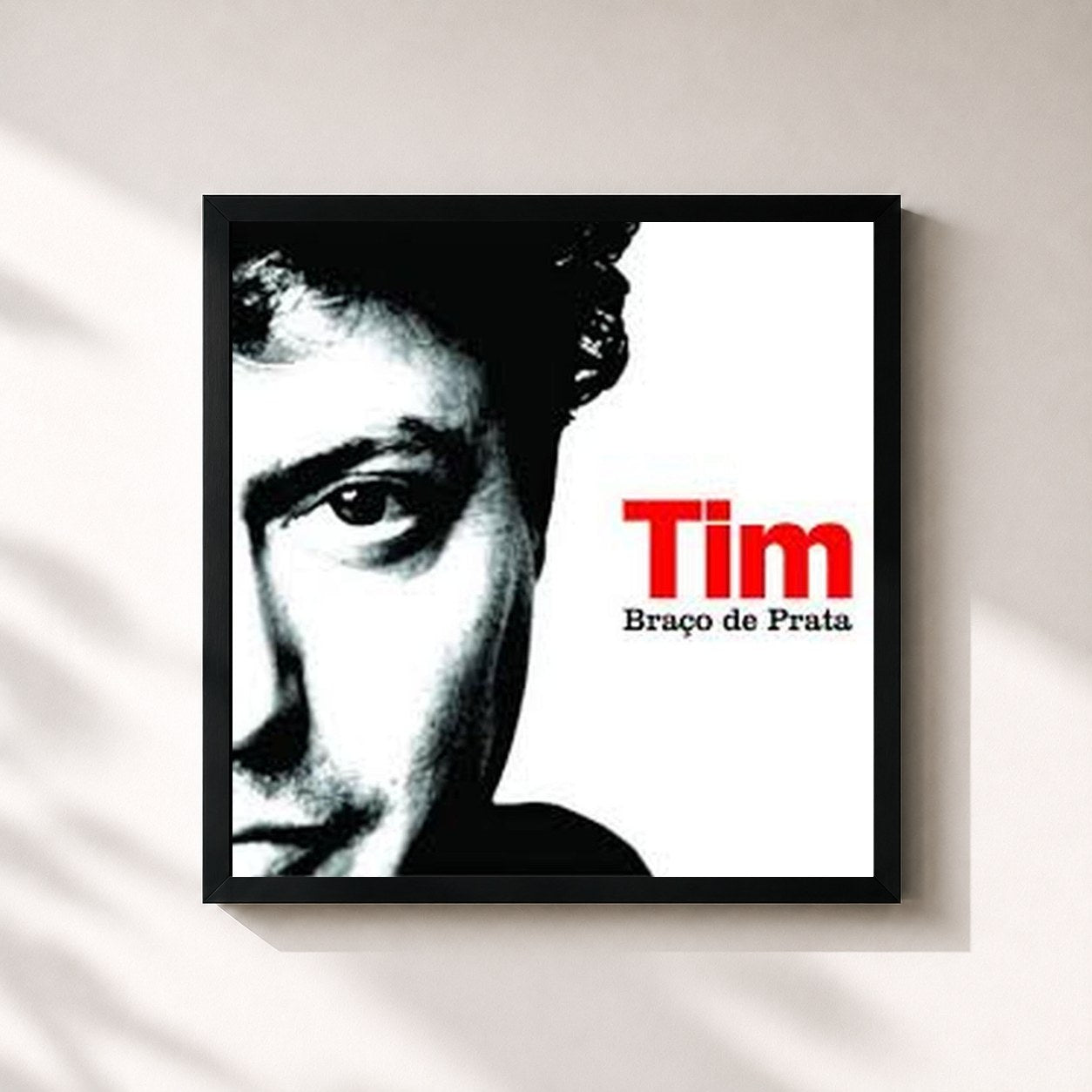 #noir Tableau carré de l'album Braço De Prata de Tim, cadre noir 32x32 cm