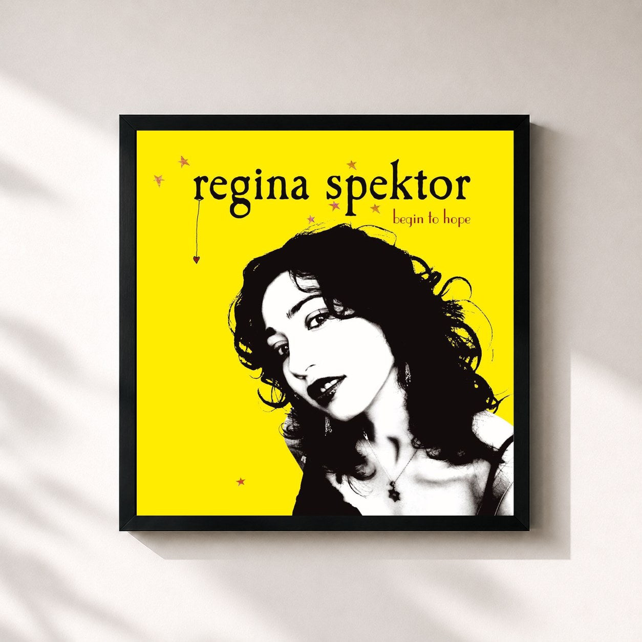 #noir Tableau carré de l'album Begin to Hope de Regina Spektor, cadre noir 32x32 cm