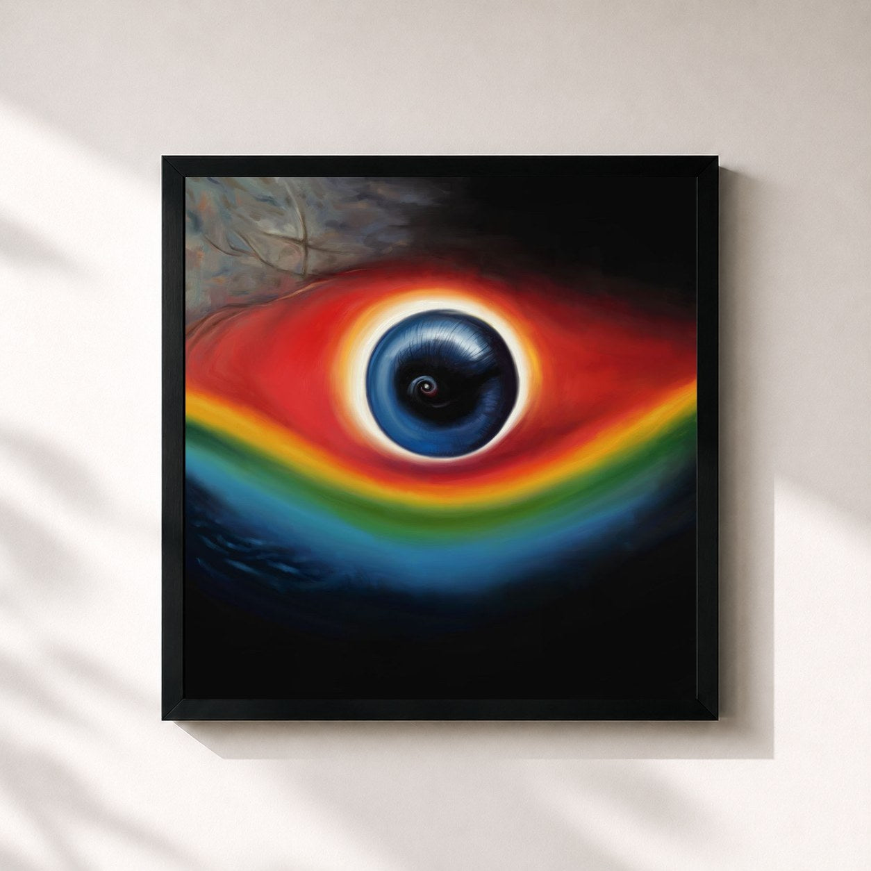 #noir Tableau carré de l'album Inertia de Pendulum, cadre noir 32x32 cm