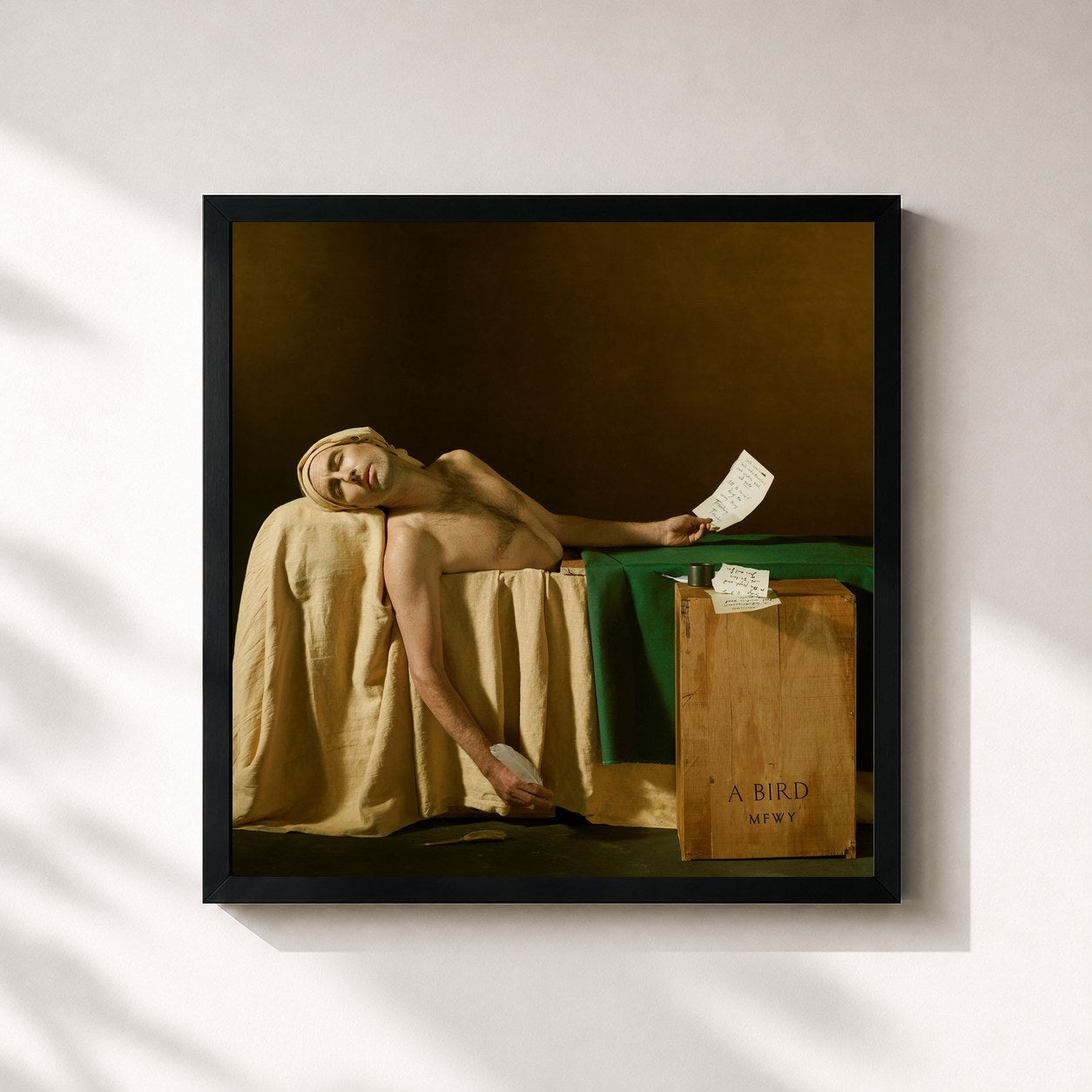 #noir Tableau carré de l'album My Finest Work Yet de Andrew Bird, cadre noir 32x32 cm