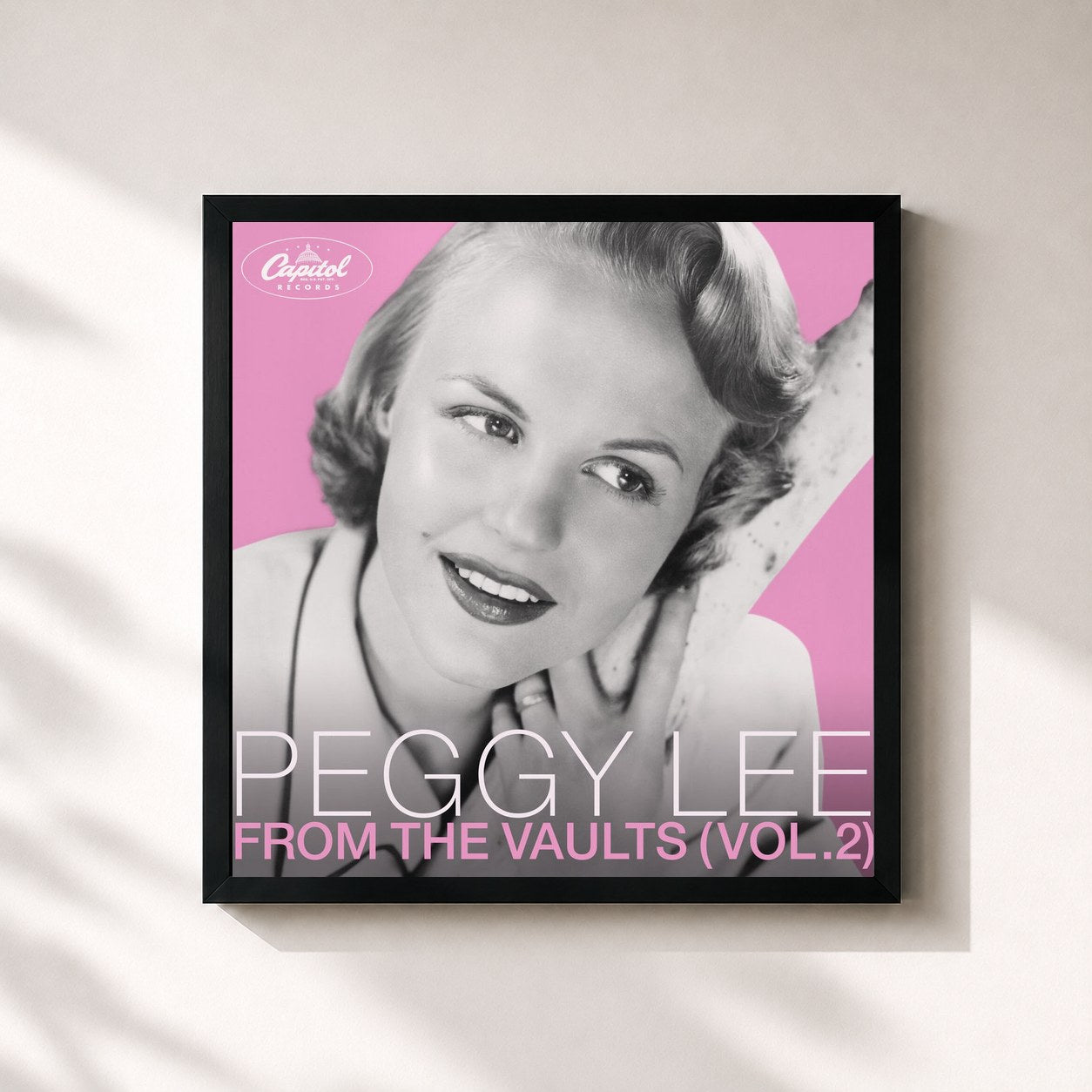 #noir Tableau carré de l'album From The Vaults (Vol. 2) de Peggy Lee, cadre noir 32x32 cm