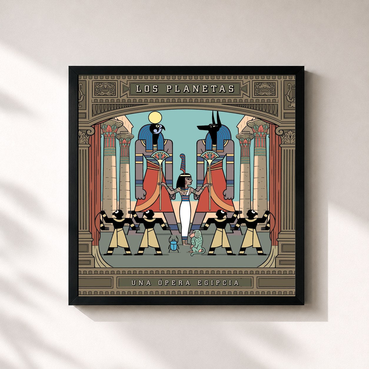 #noir Tableau carré de l'album Una Ópera Egipcia de Los Planetas, cadre noir 32x32 cm