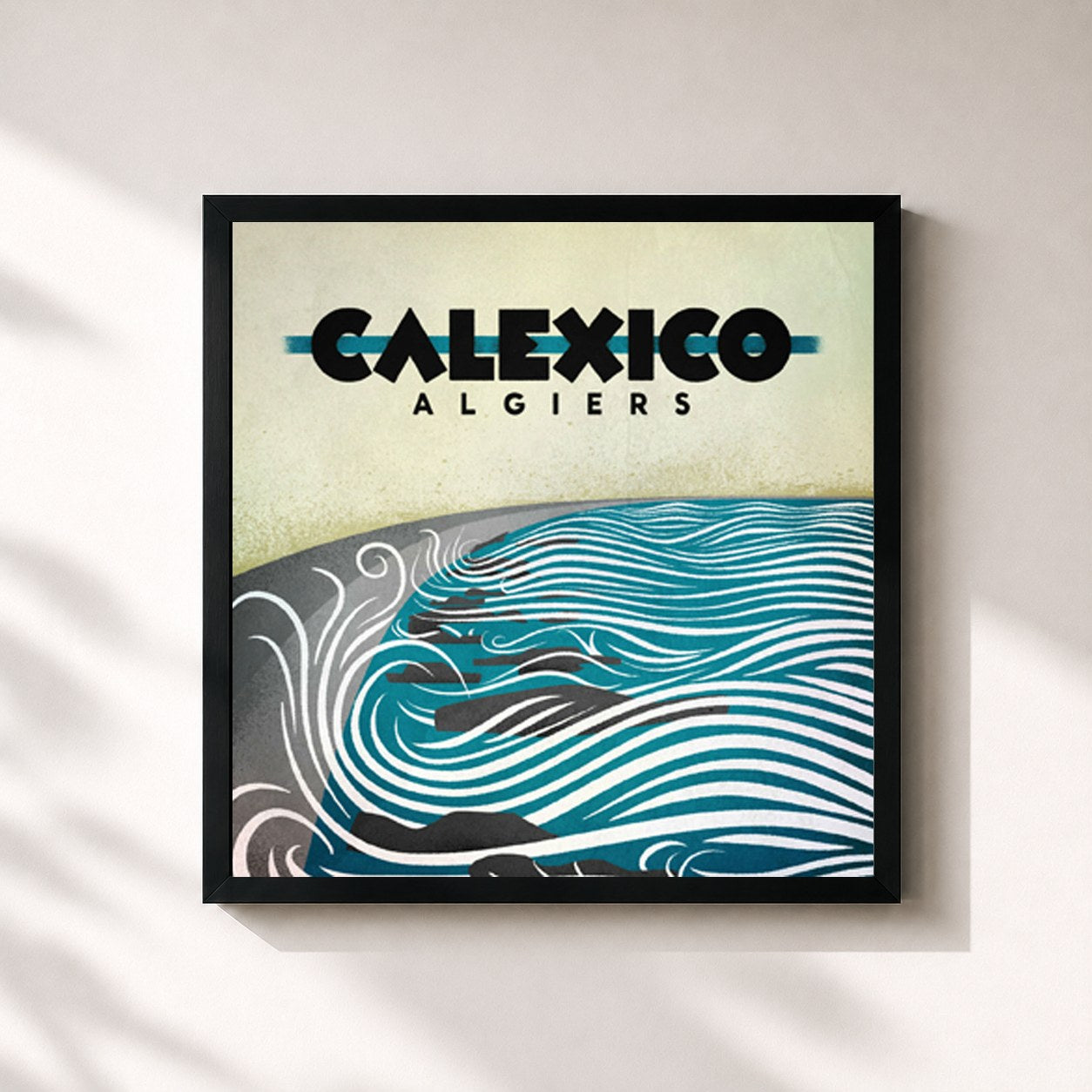#noir Tableau carré de l'album Algiers (Bonus Track Version) de Calexico, cadre noir 32x32 cm