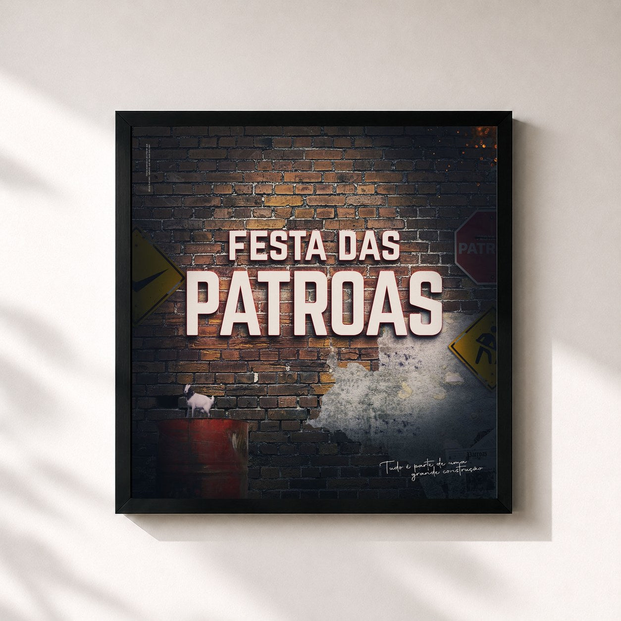 #noir Tableau carré de l'album Festa das Patroas de Marília Mendonça, cadre noir 32x32 cm