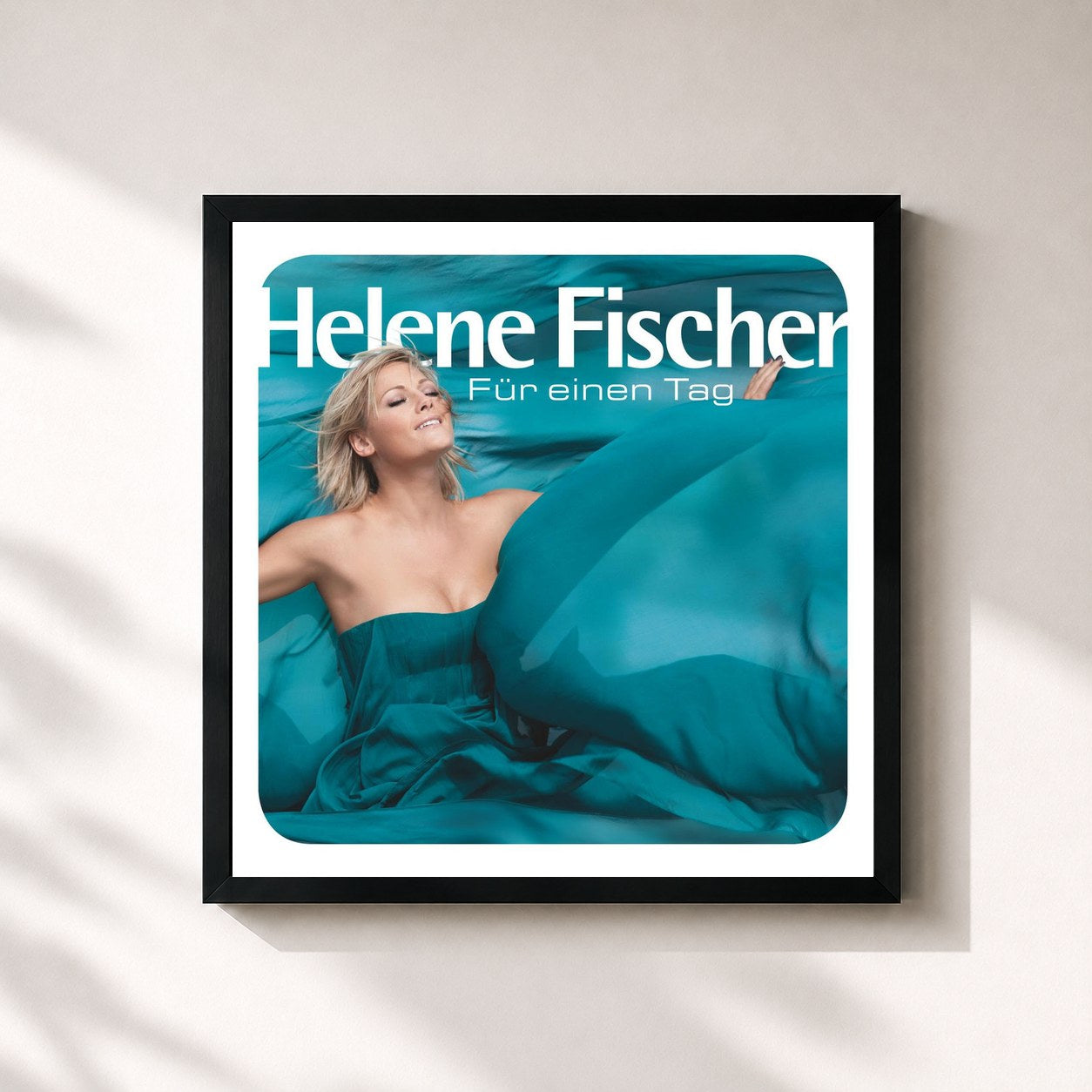 #noir Tableau carré de l'album Für einen Tag (Fan Edition) de Helene Fischer, cadre noir 32x32 cm