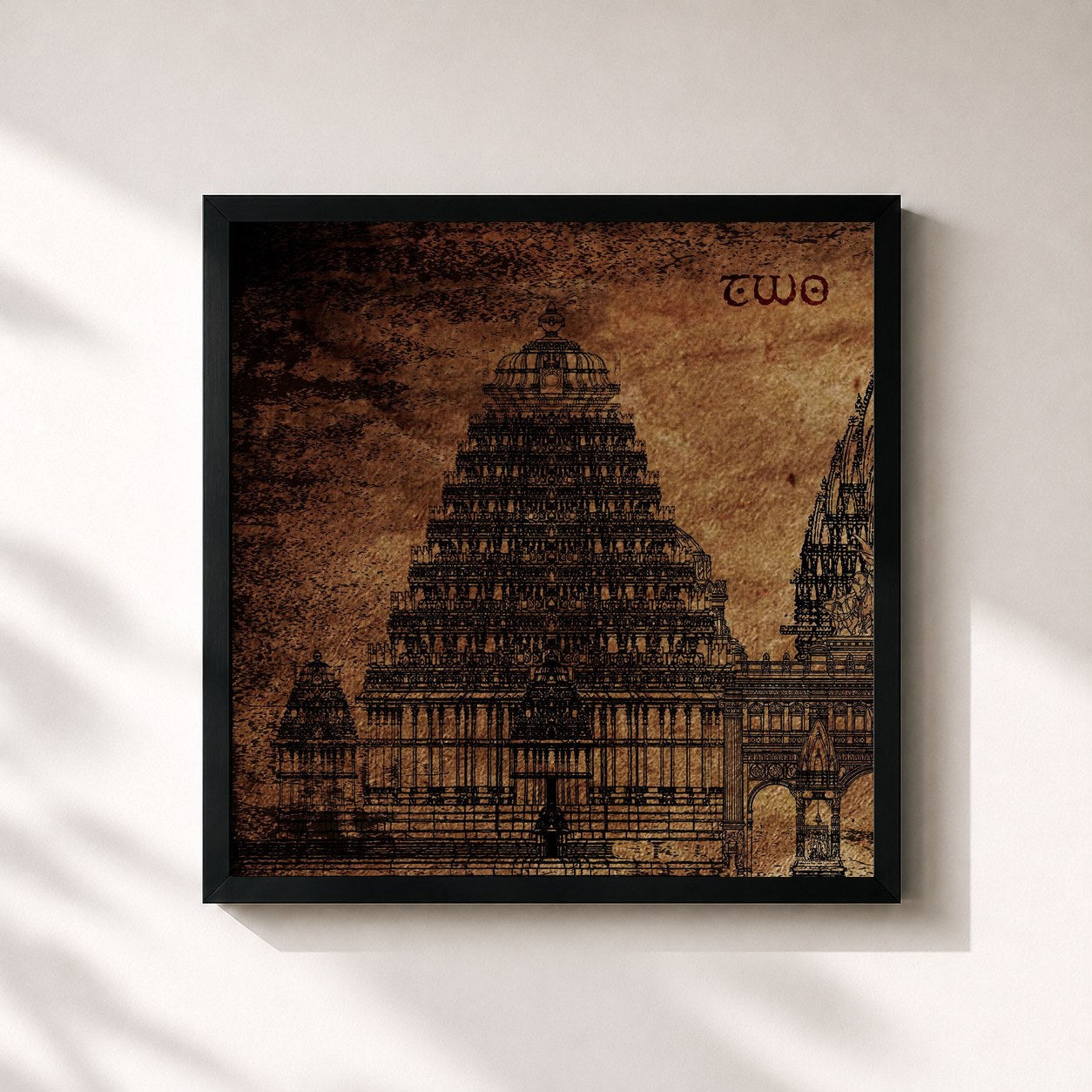 #noir Tableau carré de l'album Two de Sleep Token, cadre noir 32x32 cm