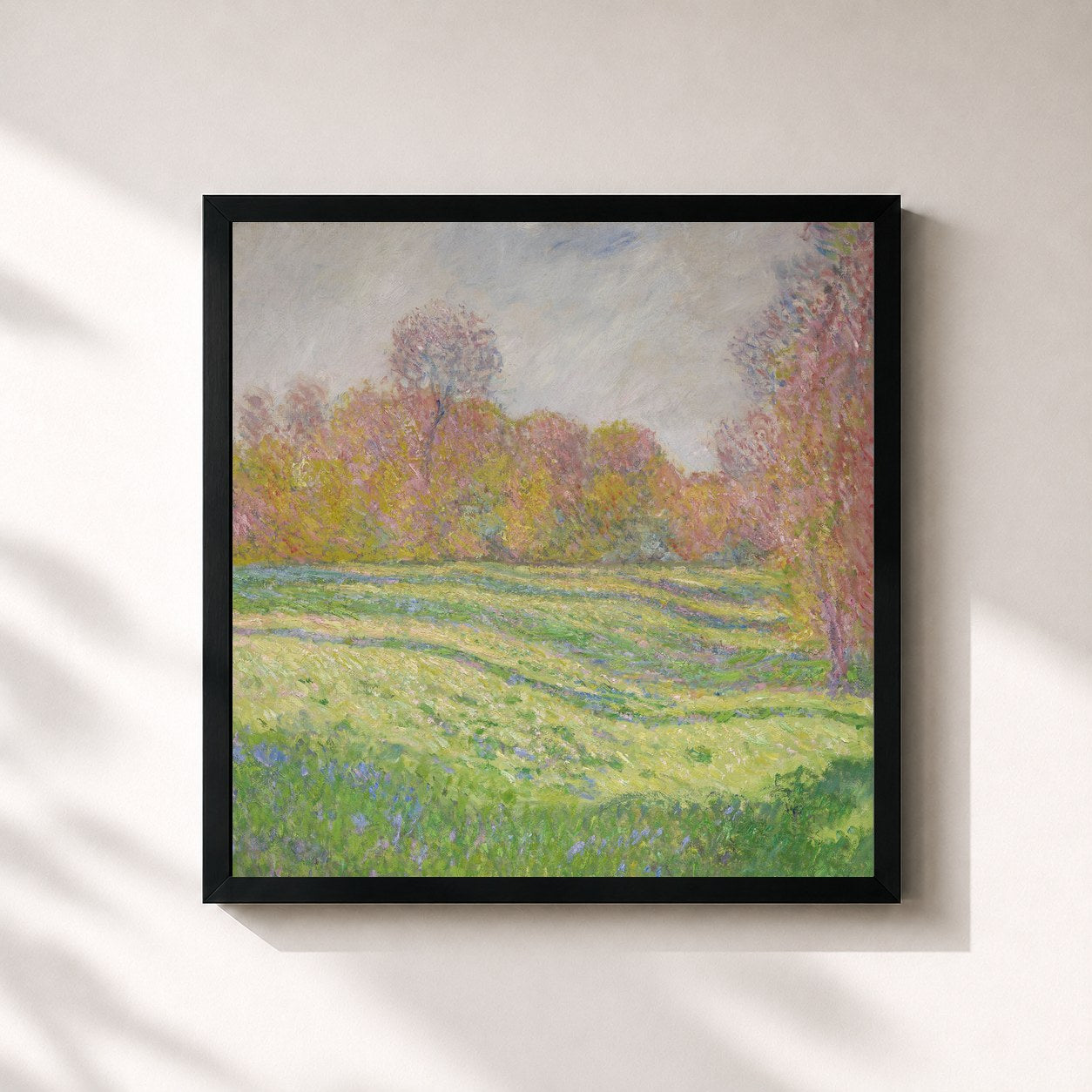 #noir Tableau carré de l'album Sun Outside My Window de Strawberry Guy, cadre noir 32x32 cm